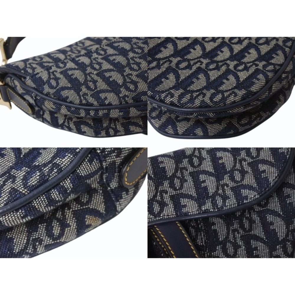 Christian Dior Trotter Saddle Bag Navy Blue Galliano - Picture 8 of 10